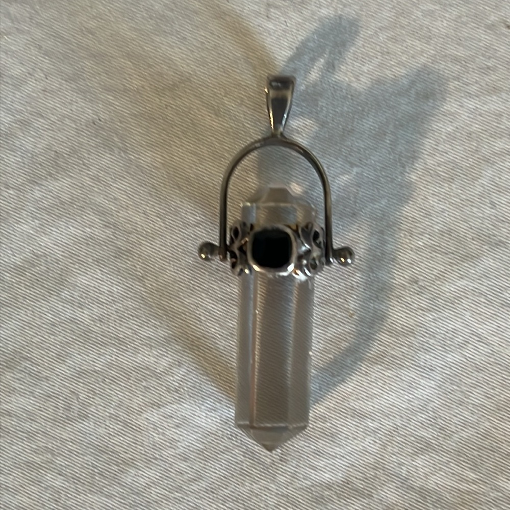 Silver crystal with onyx - Picture 4 of 4